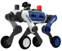 治安巡邏輪足機器狗（輪足，集成一體式遙控器+對講照明+警示燈+自主跟隨）